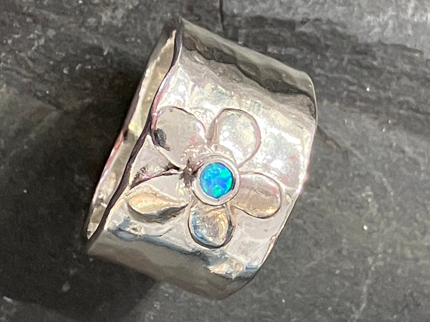 Flower opal ring