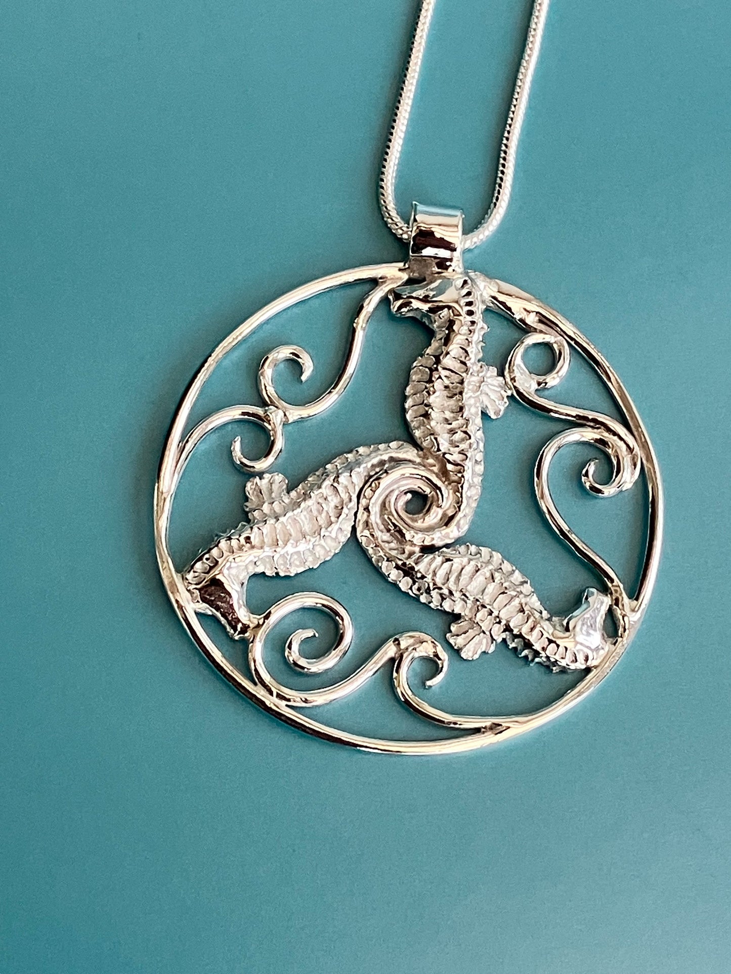 Celtic seahorse pendant