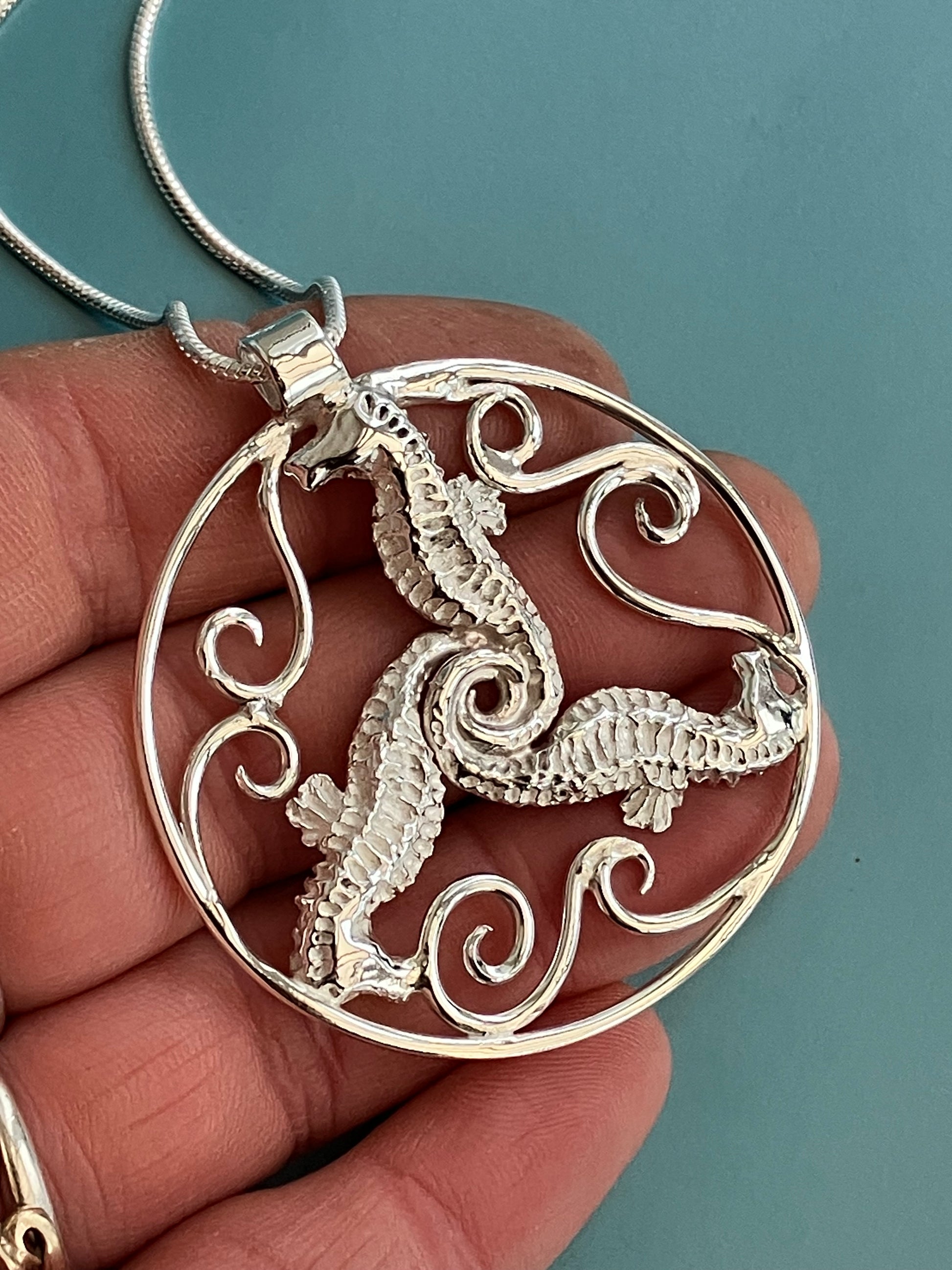 Celtic seahorse pendant