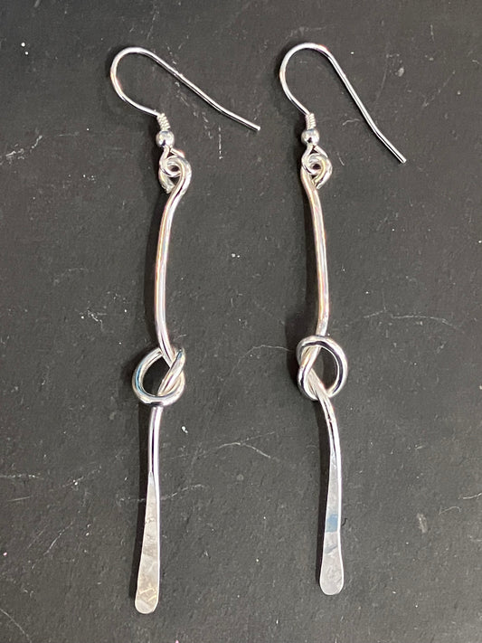 Silver knot earrings