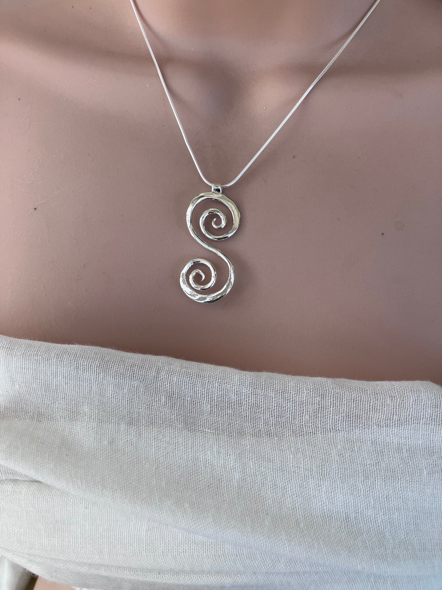 Celtic circles necklace made on Gower