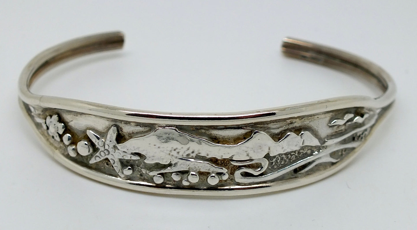 Three Cliffs landscape cuff bracelet