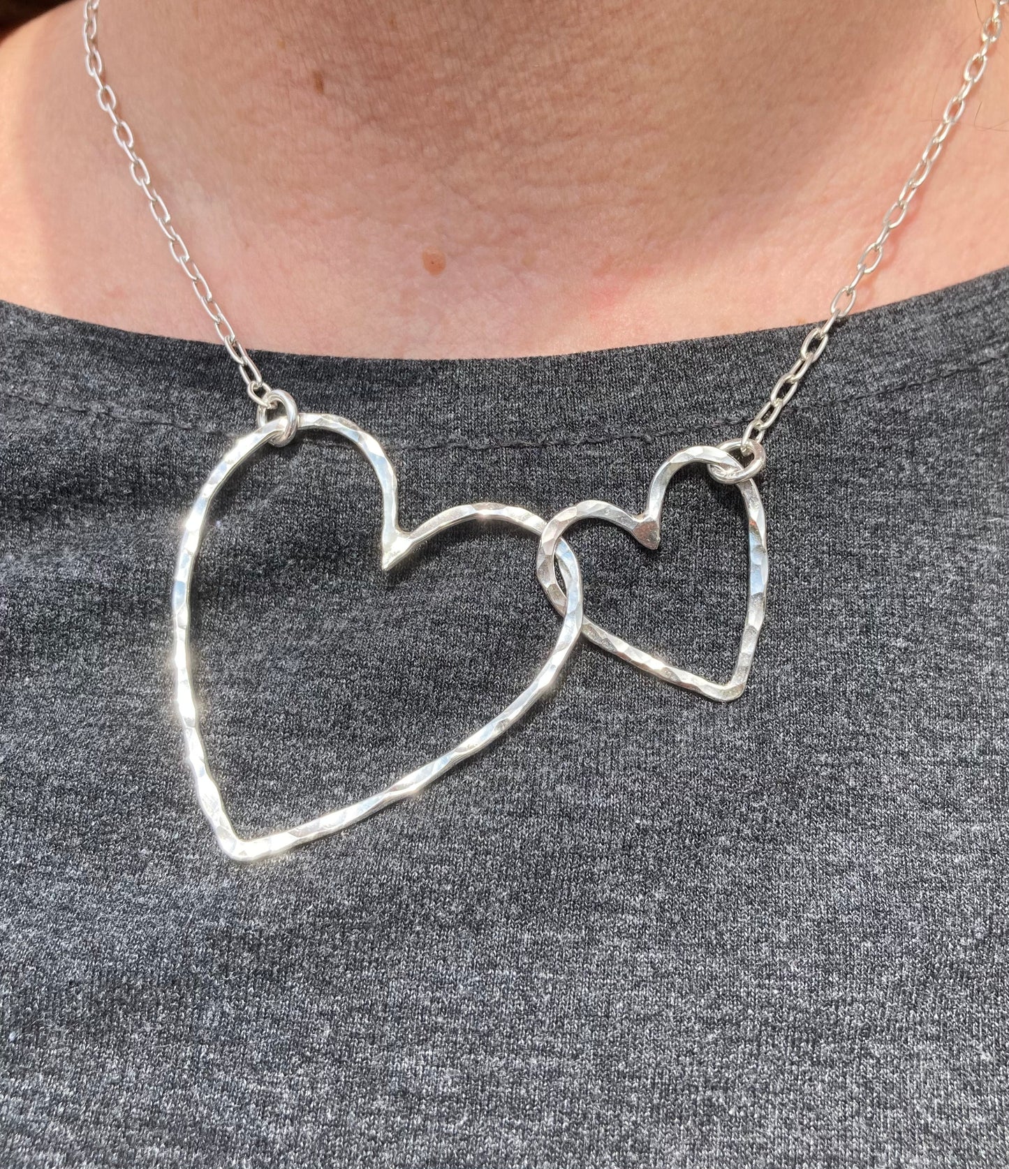 Two hearts interlocked necklace