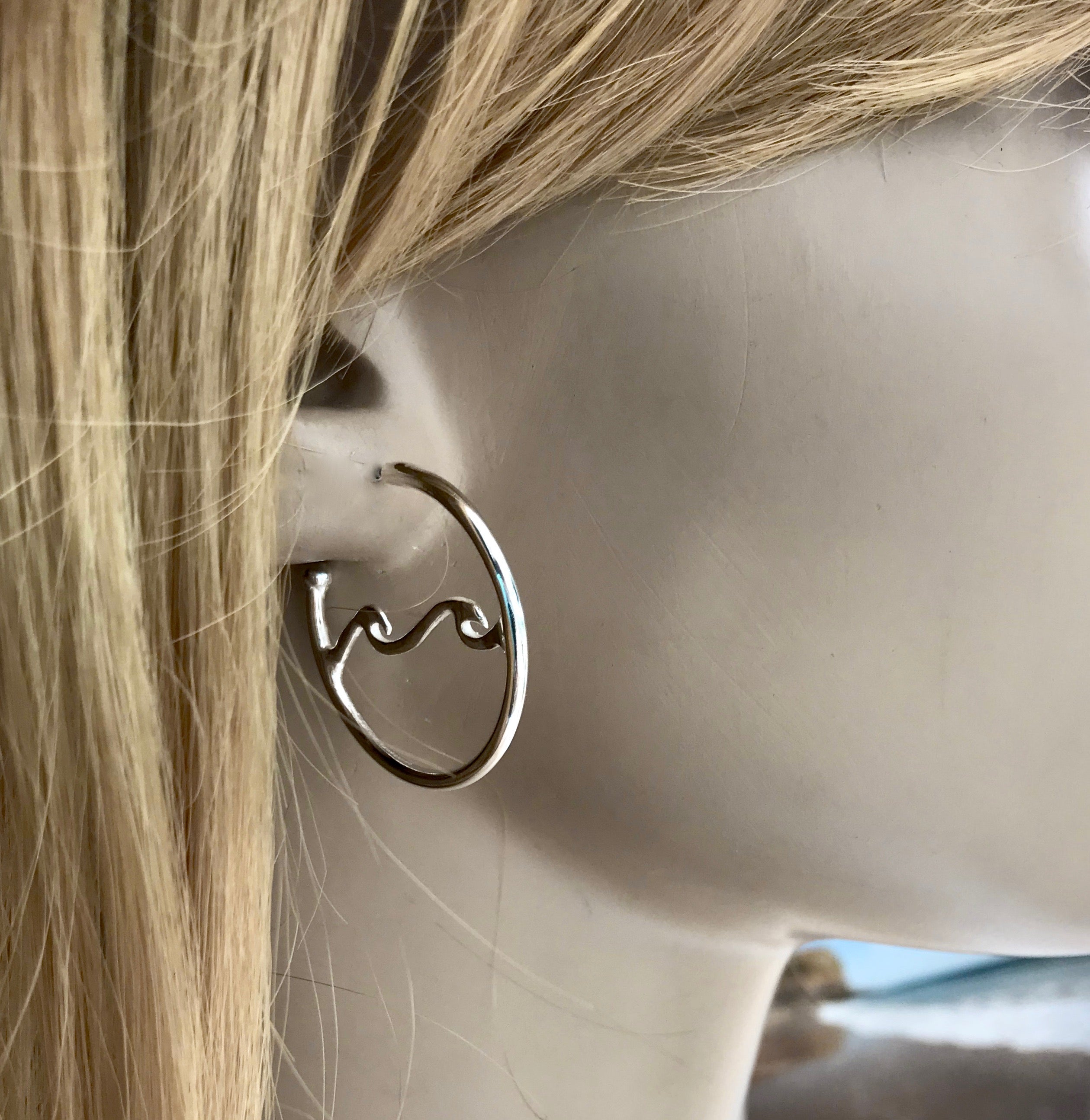 Silver 2025 wave earrings