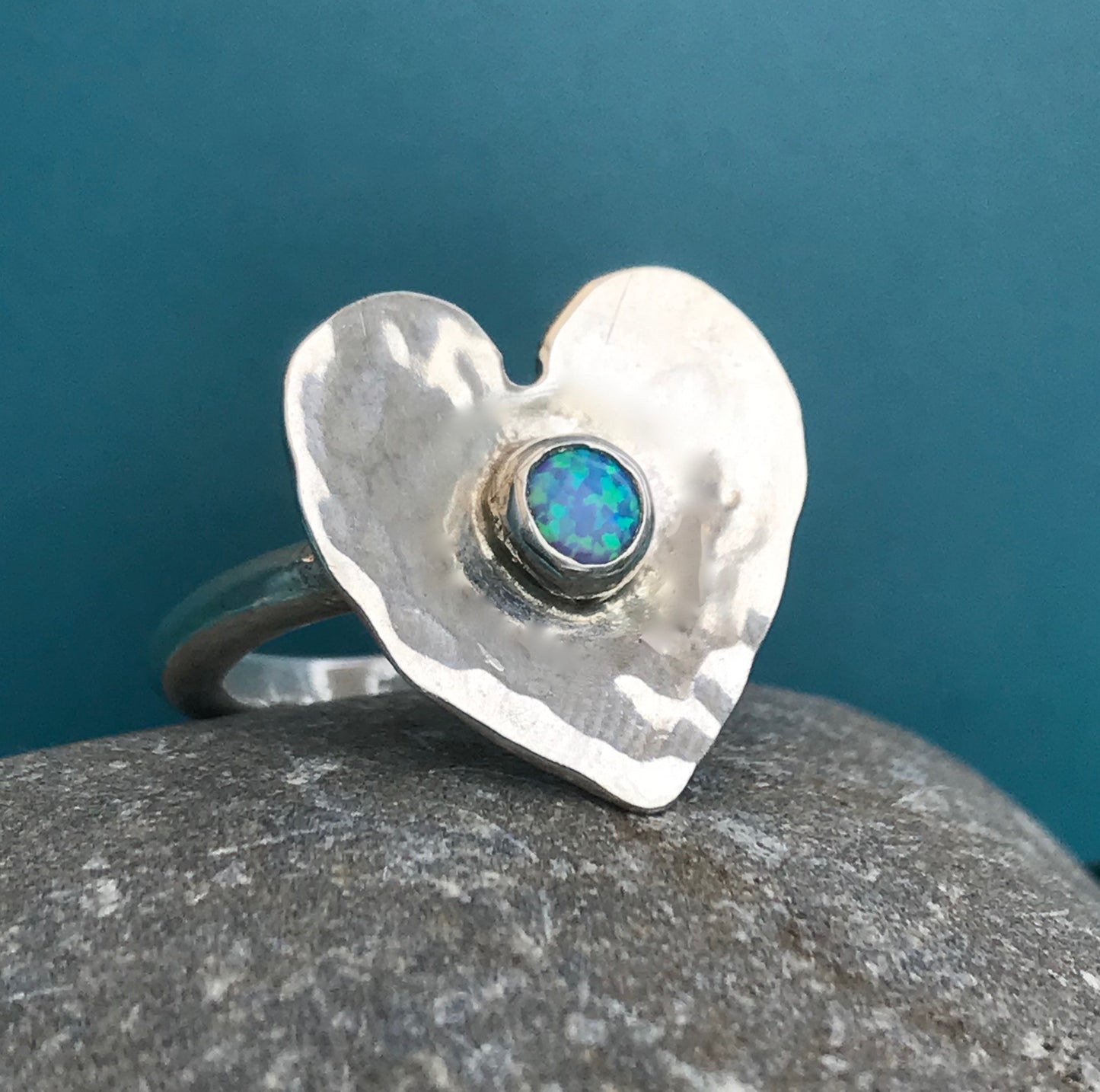 heart ring opal set