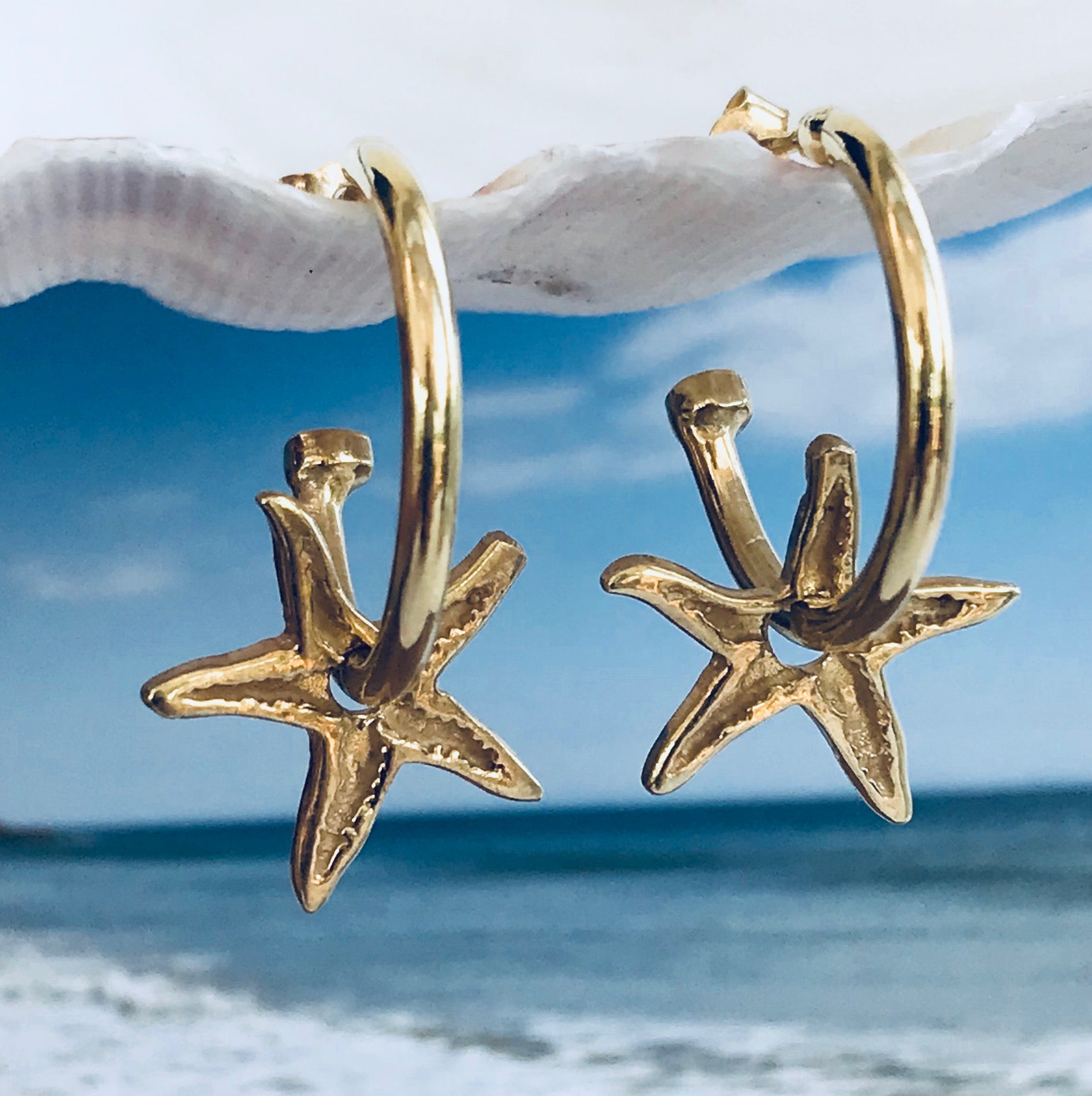 Starfish gold store earrings