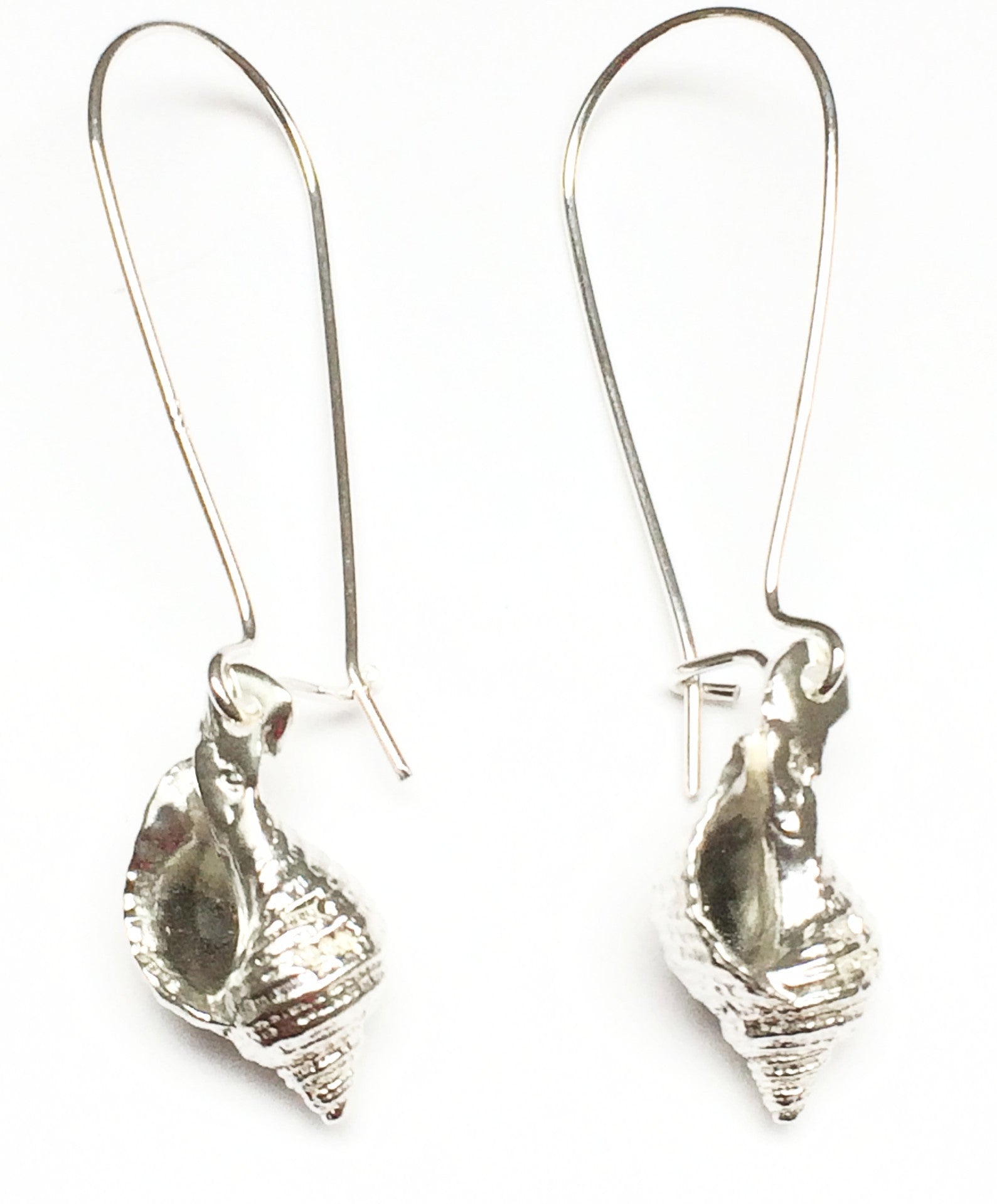 Long whelk shell earrings