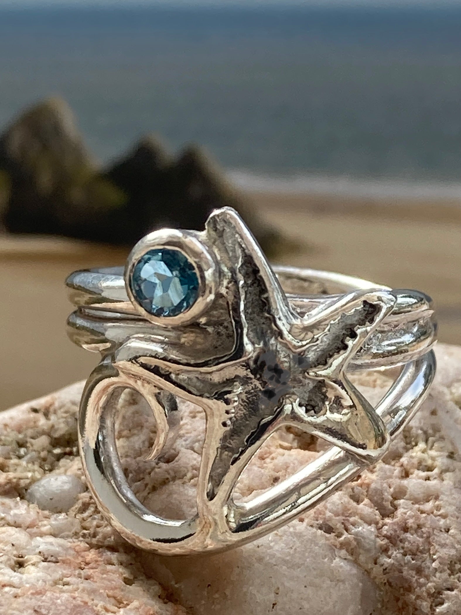 Sterling silver 2025 starfish ring